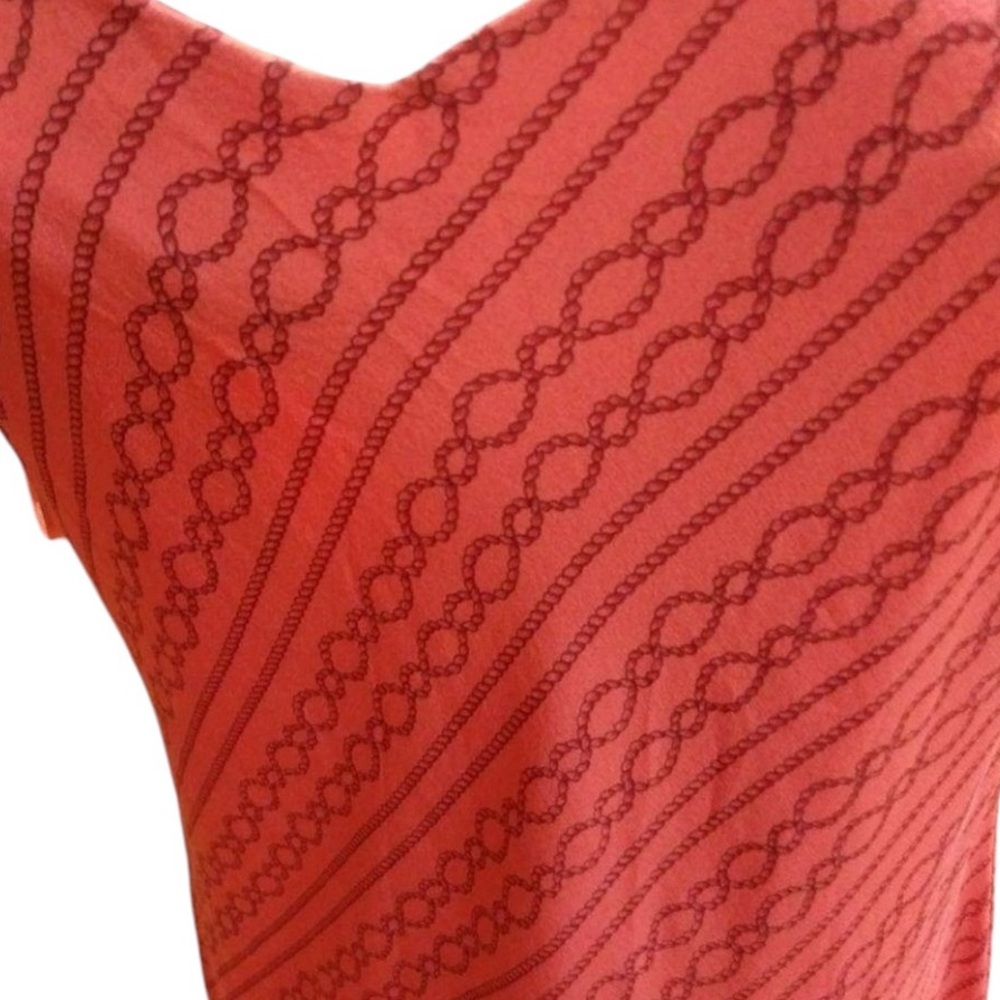INC International Concepts size 10 orange chain print bias cut for movement - Picture 6 of 15